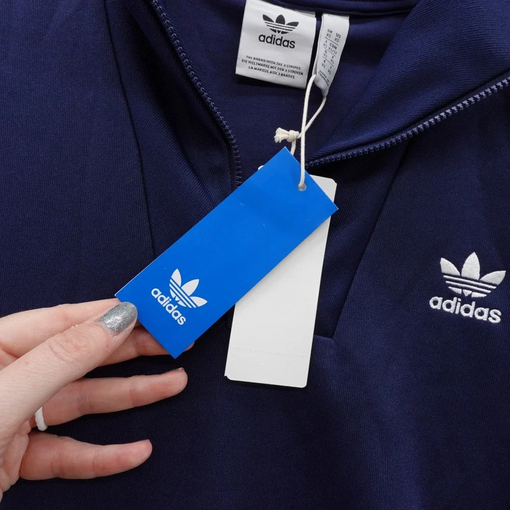 Adidas Originals Mens Funnelneck Track Top Night Indigo Navy XS NEW
